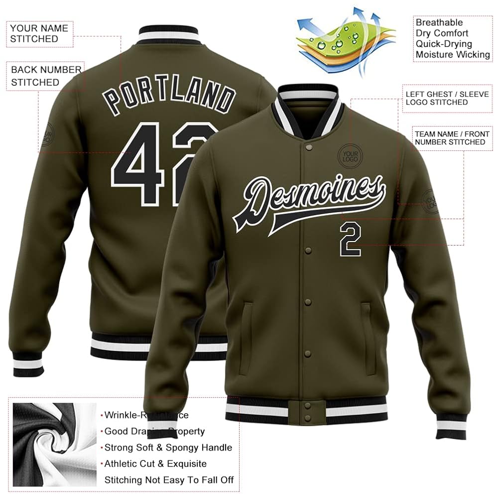 Amazon.com: Custom Men Varsity Baseball Jacket Casual Long